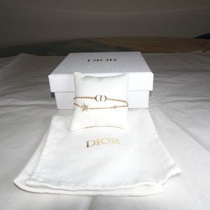 Dior Gold CD Logo Star Crystal Bracelet